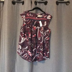 Loft flutter sleeve smocked shell